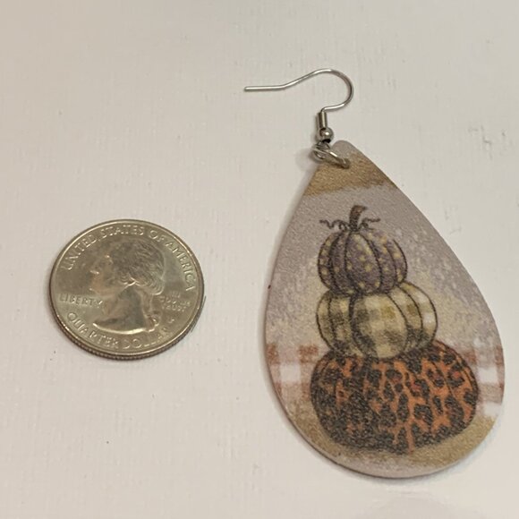 Leopard Print Earring, Pumpkin Earring, Fall Earring, Boho Earring, Gift Idea - Picture 5 of 5